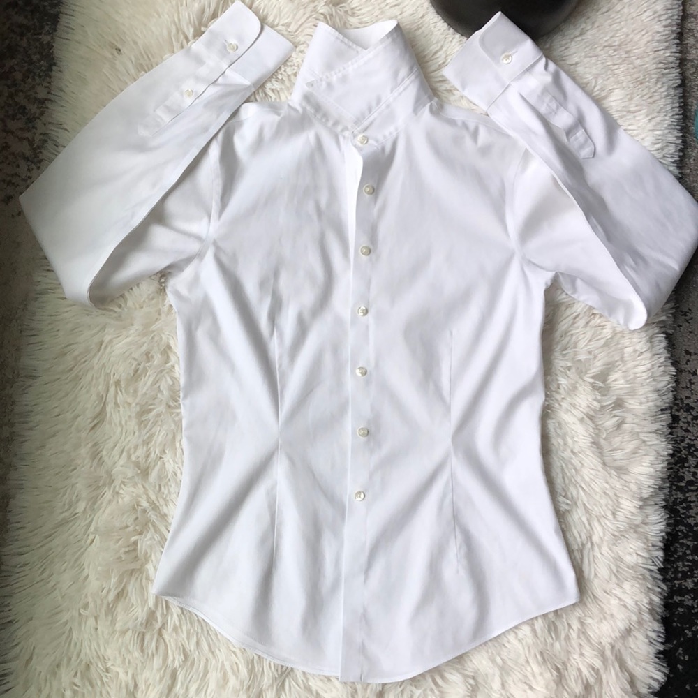 Crisp white Brooks Brothers women's button down shirt size 2